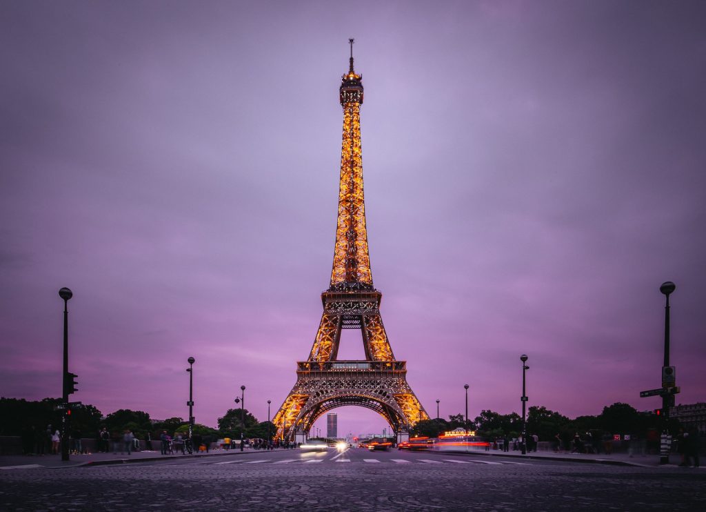Eiffel Tower during night time